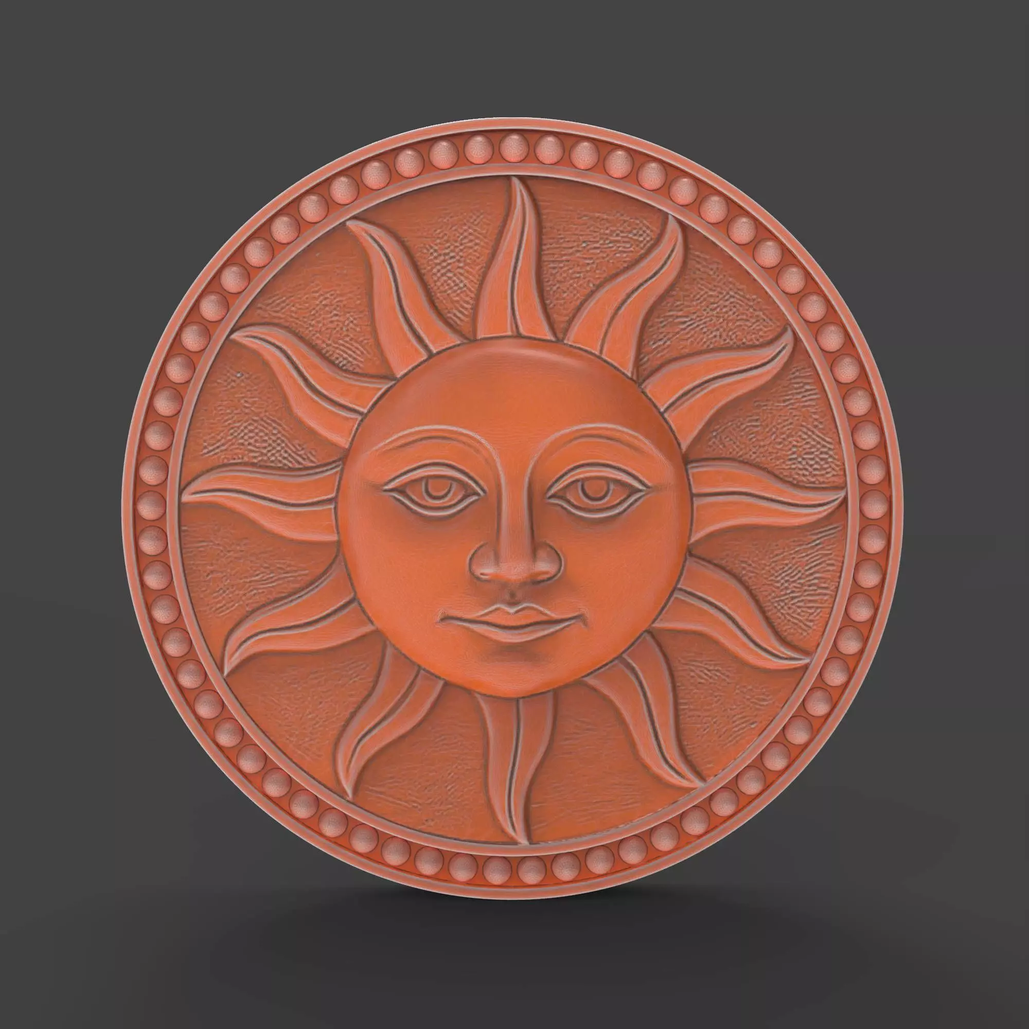 Bohemian Sun Wall Panel Ornamental Sculpture 3D print model_0