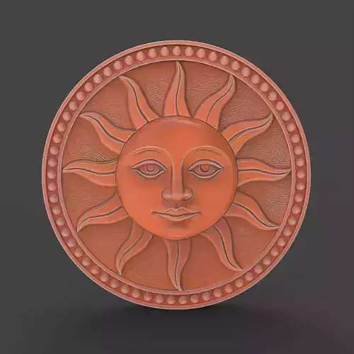 Bohemian Sun Wall Panel Ornamental Sculpture 3D print model