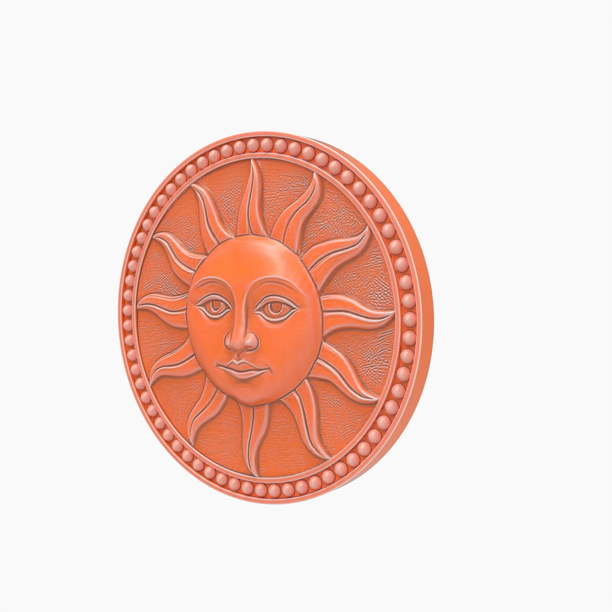 Bohemian Sun Wall Panel Ornamental Sculpture 3D print model_2