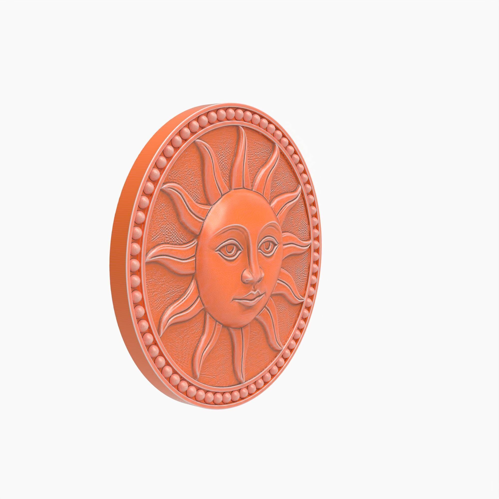 Bohemian Sun Wall Panel Ornamental Sculpture 3D print model_6