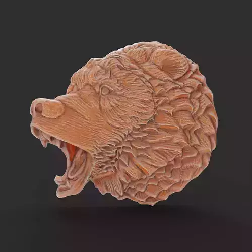 Bear Head Relief Carving Pattern for CNC