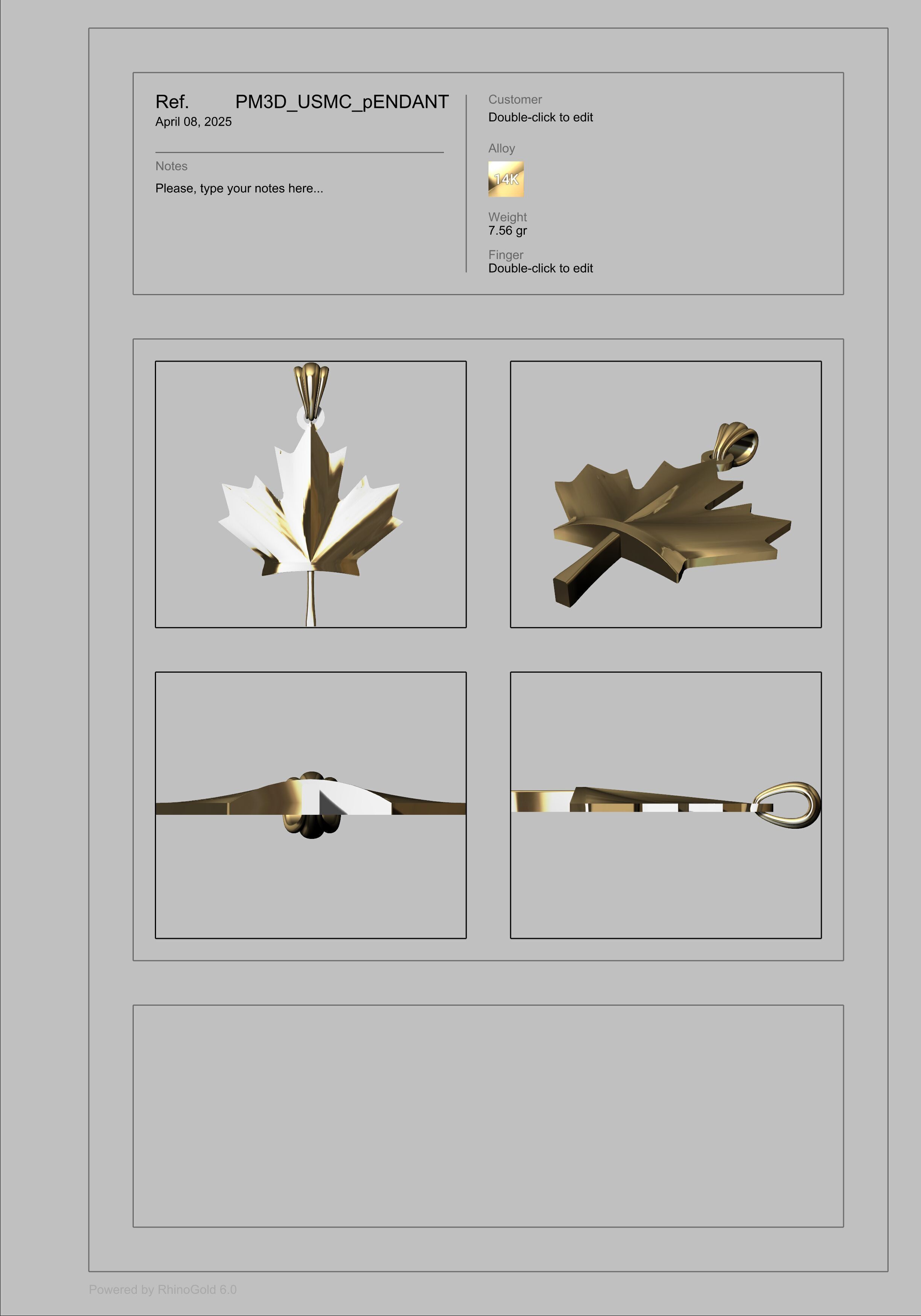 Maple Leaf and Canada Maple Leaf Pendant 3D print model_25