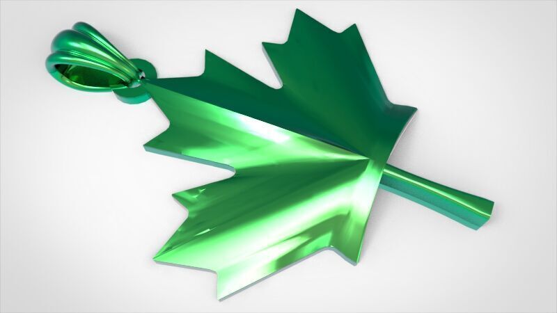 Maple Leaf and Canada Maple Leaf Pendant 3D print model_14