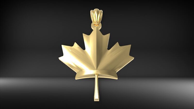 Maple Leaf and Canada Maple Leaf Pendant 3D print model_1