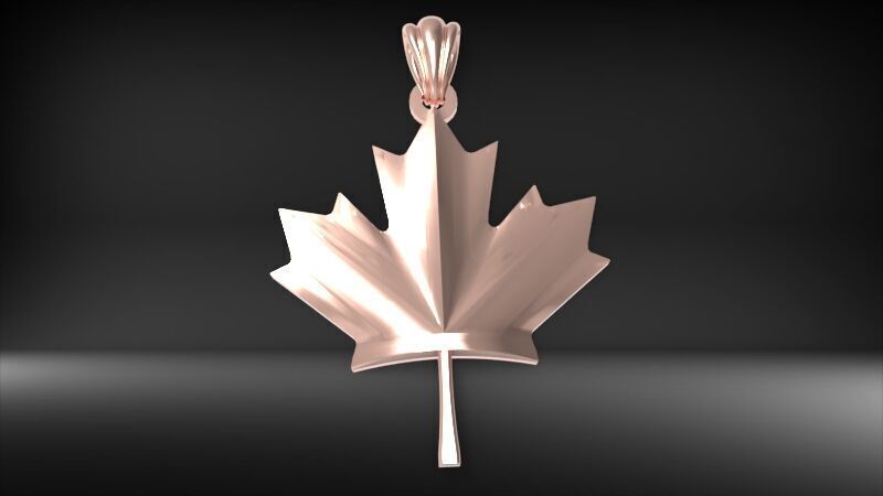 Maple Leaf and Canada Maple Leaf Pendant 3D print model_6