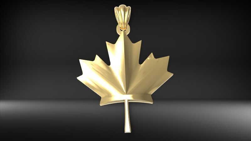 Maple Leaf and Canada Maple Leaf Pendant 3D print model_4