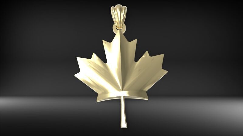Maple Leaf and Canada Maple Leaf Pendant 3D print model_10