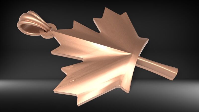 Maple Leaf and Canada Maple Leaf Pendant 3D print model_11