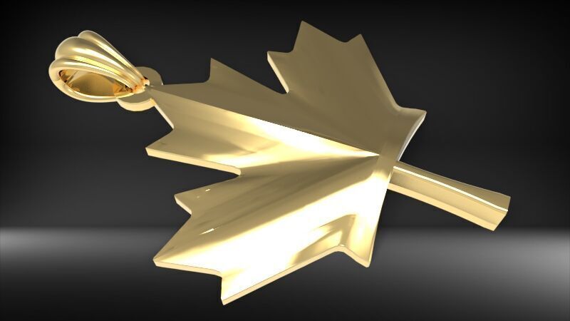 Maple Leaf and Canada Maple Leaf Pendant 3D print model_5