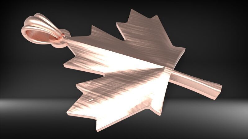 Maple Leaf and Canada Maple Leaf Pendant 3D print model_9