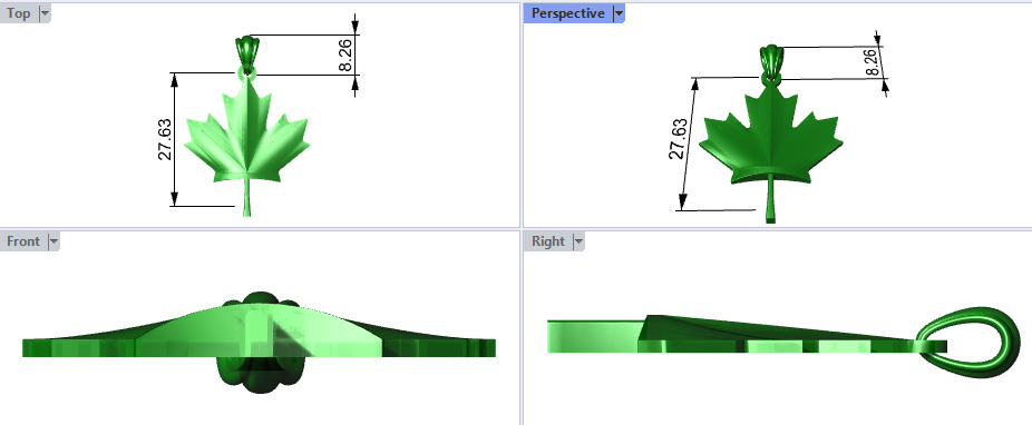 Maple Leaf and Canada Maple Leaf Pendant 3D print model_23