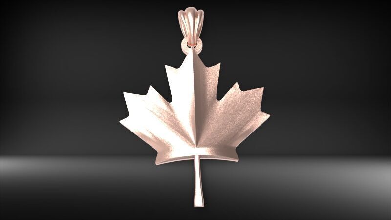 Maple Leaf and Canada Maple Leaf Pendant 3D print model_8