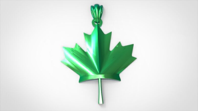 Maple Leaf and Canada Maple Leaf Pendant 3D print model_17