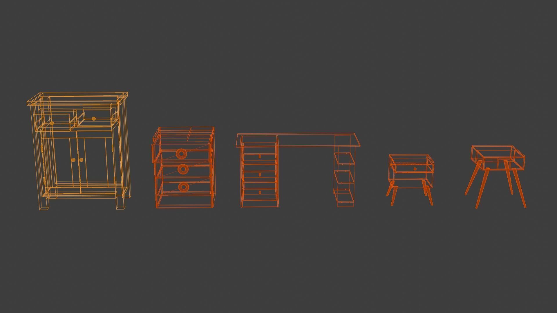 Cabinet 3D Model Collection Low-poly 3D model_5