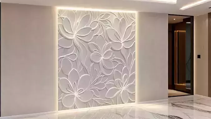 modern panel wall decor set relief stl mural CNC 180