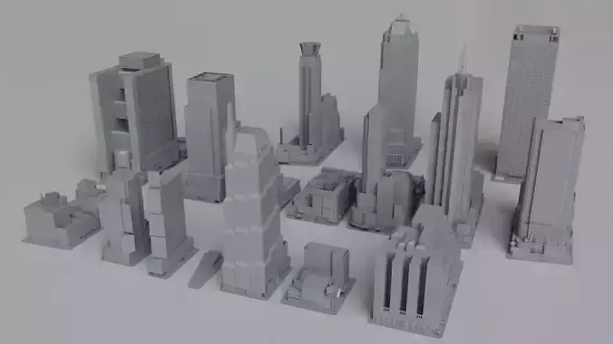 17 NYC Times Square Buildings Collection Pack 