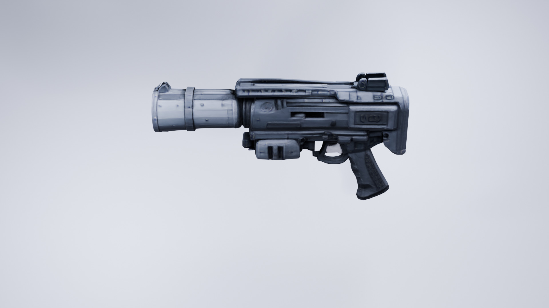 Low Poly Futuristic Shotgun - Stylized Sci-Fi Weapon 3D model_2