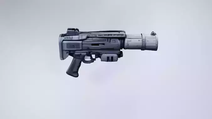 Low Poly Futuristic Shotgun - Stylized Sci-Fi Weapon