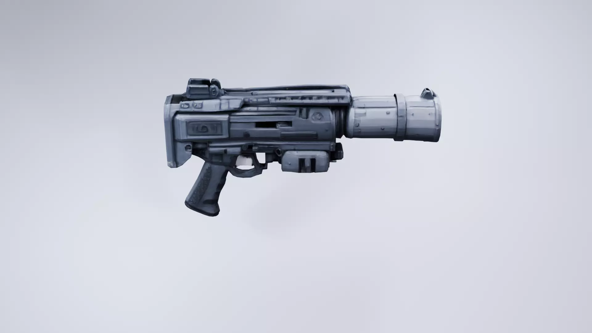 Low Poly Futuristic Shotgun - Stylized Sci-Fi Weapon 3D model_0