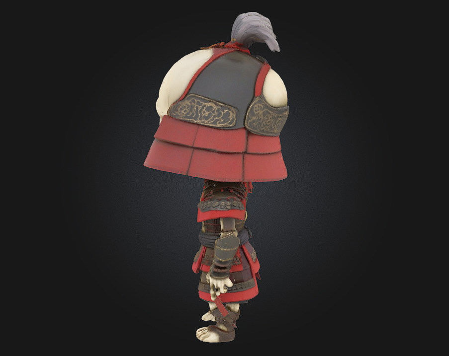 Chibi Samurai Skeleton 3D print model_3