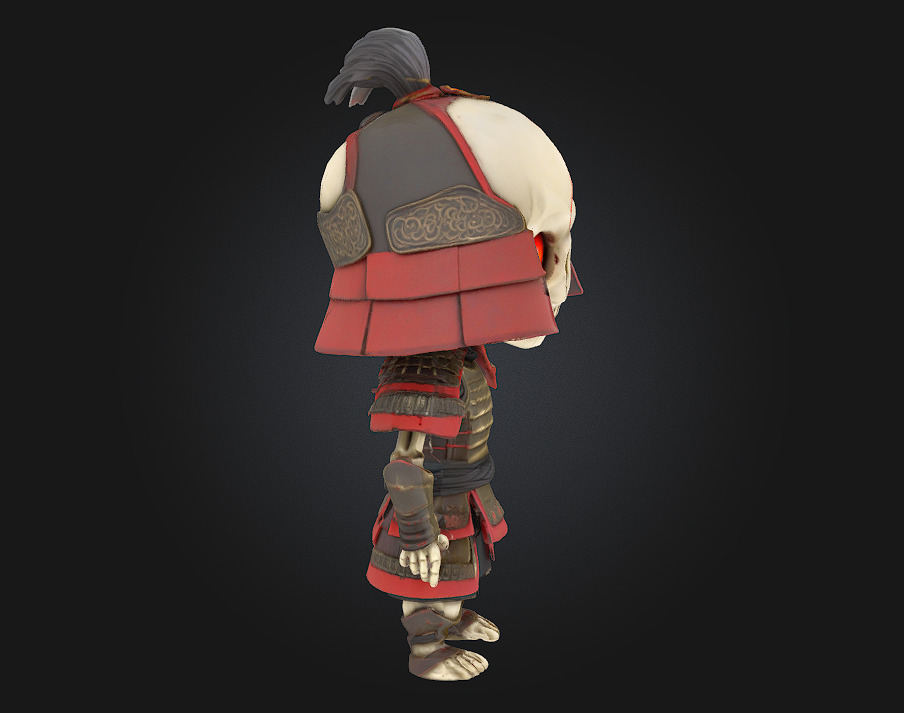 Chibi Samurai Skeleton 3D print model_4