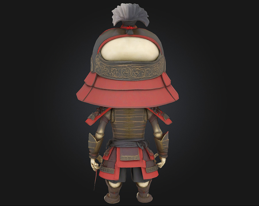 Chibi Samurai Skeleton 3D print model_2