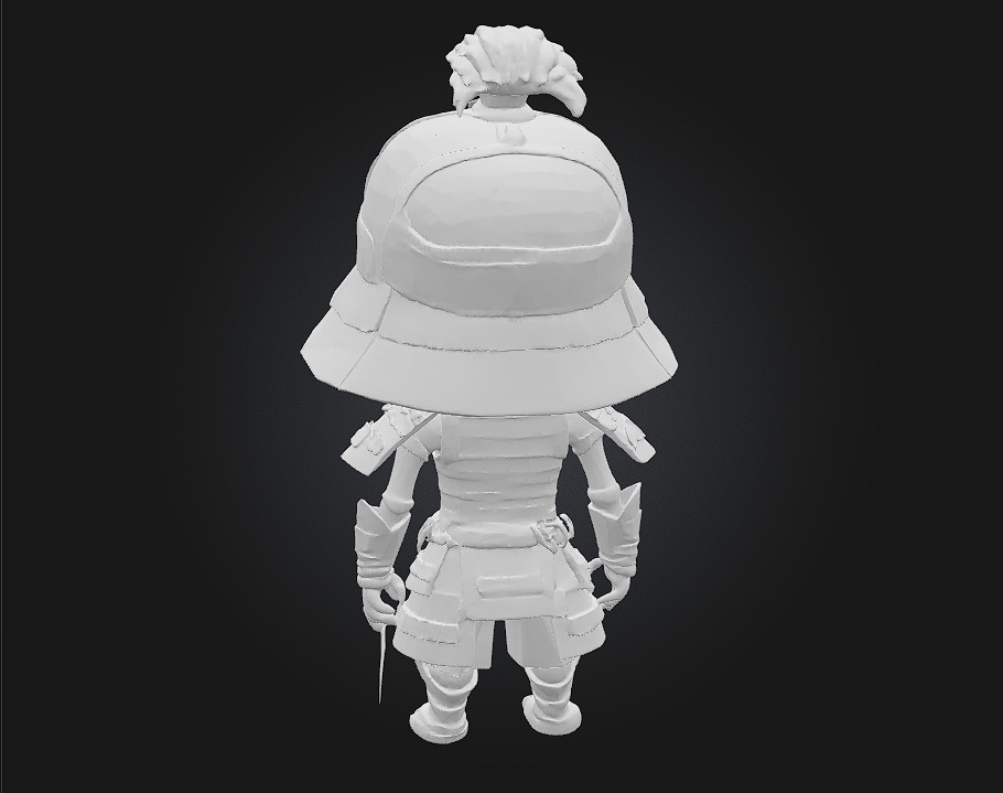 Chibi Samurai Skeleton 3D print model_6
