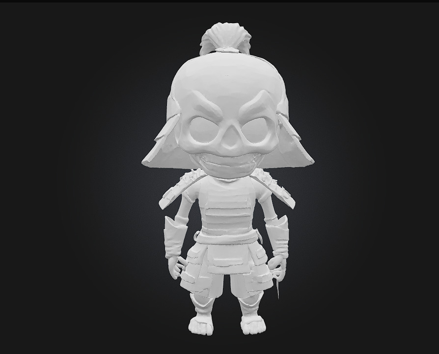 Chibi Samurai Skeleton 3D print model_5