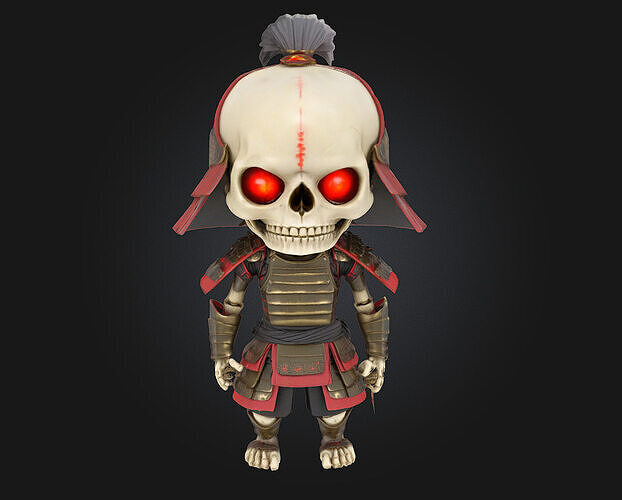 Chibi Samurai Skeleton 3D print model