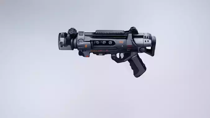 Stylized Sci-Fi Shotgun - Low Poly 3D Weapon Model Free 3D model