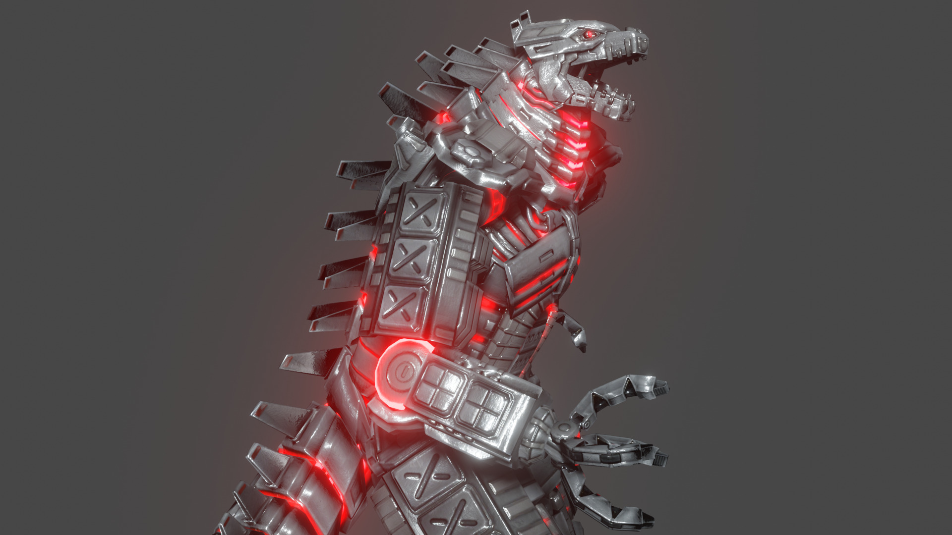 MechaGodzilla Low-poly 3D model_3