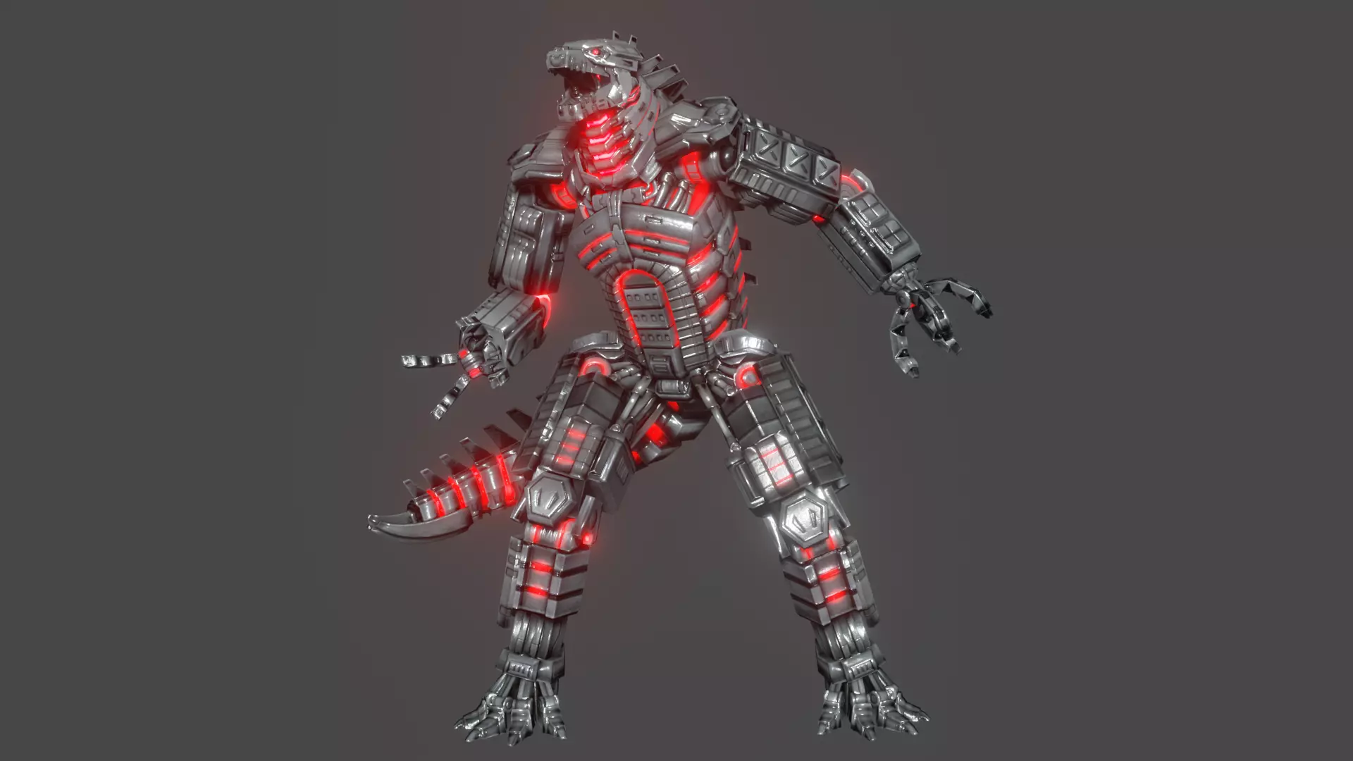MechaGodzilla Low-poly 3D model_0