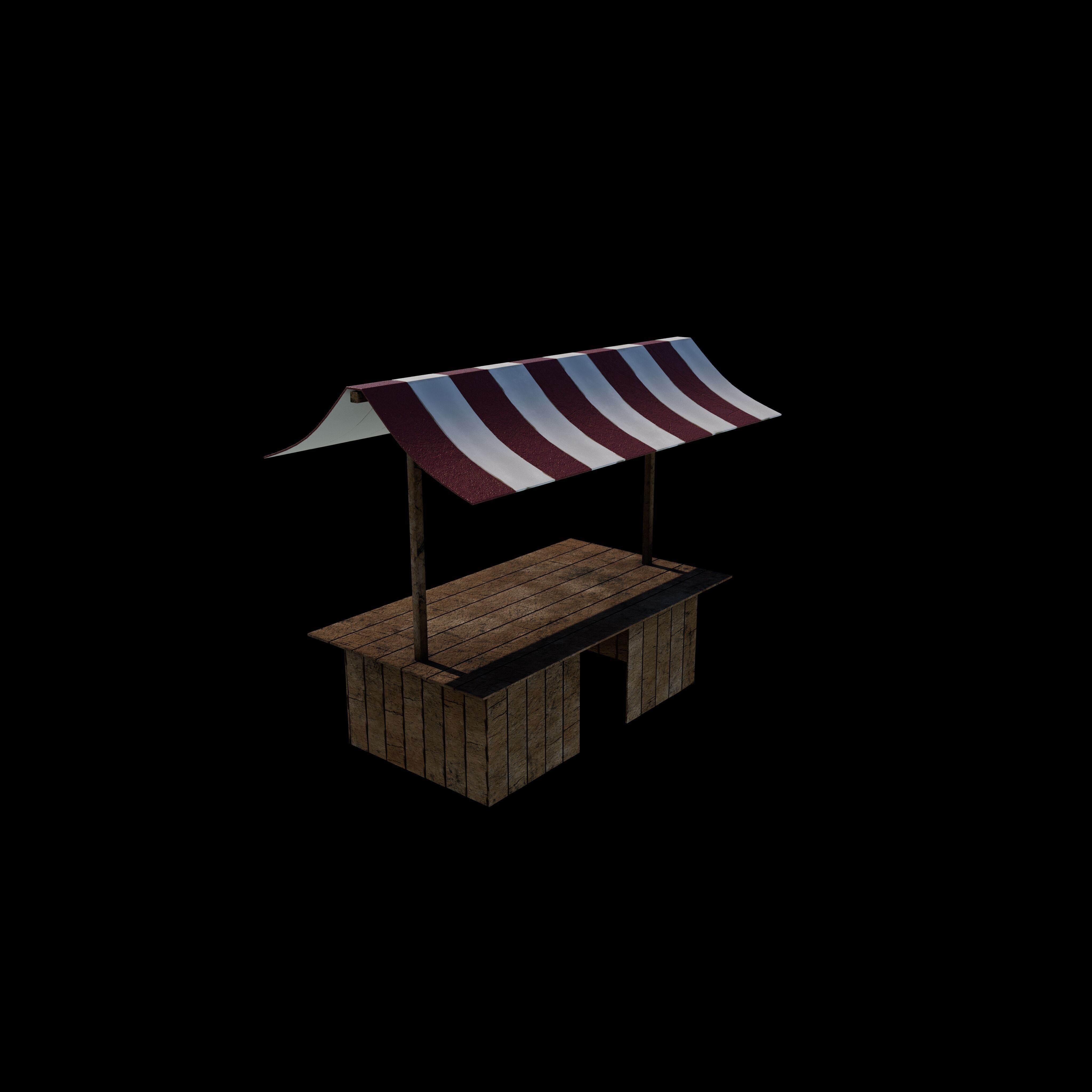 Market stall 3D model_7