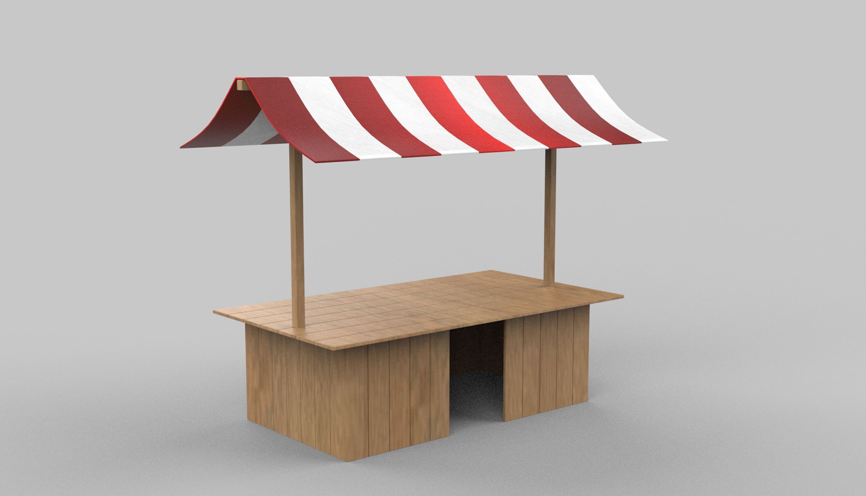 Market stall 3D model_2