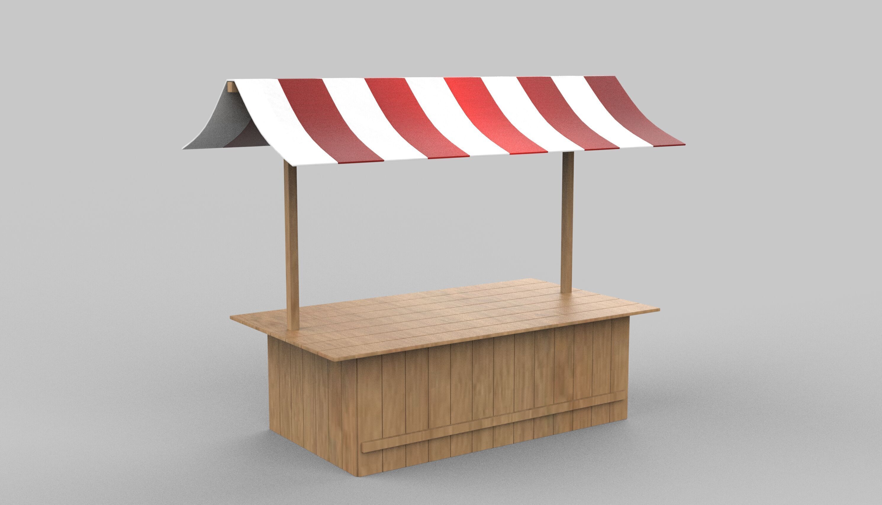Market stall 3D model_4