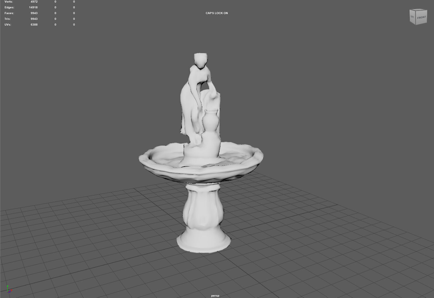 Rustic Lady Water Fountain Sculpture Low-poly 3D model_4