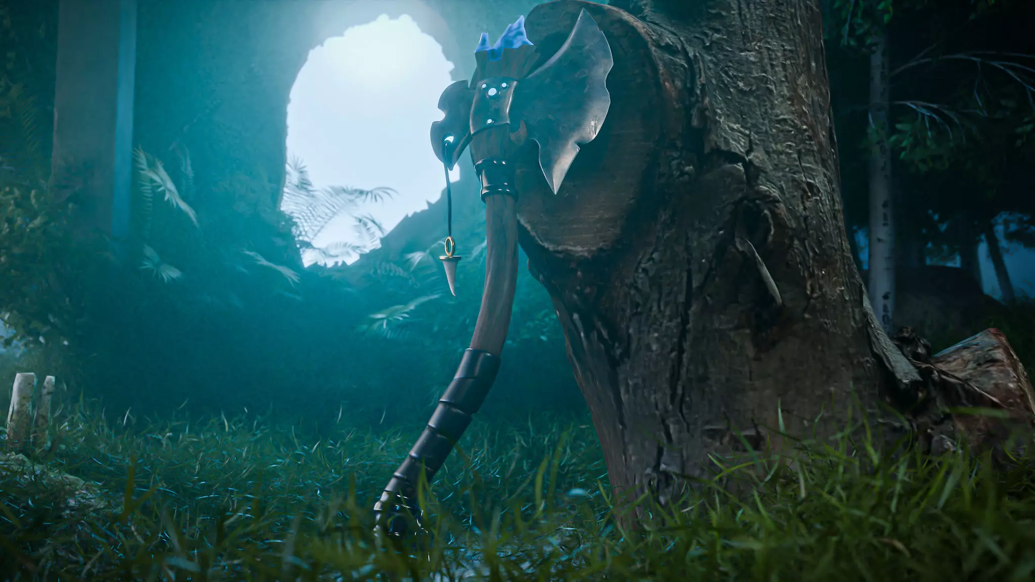 Fantasy semi-realistic AXE Blender 3D model_0