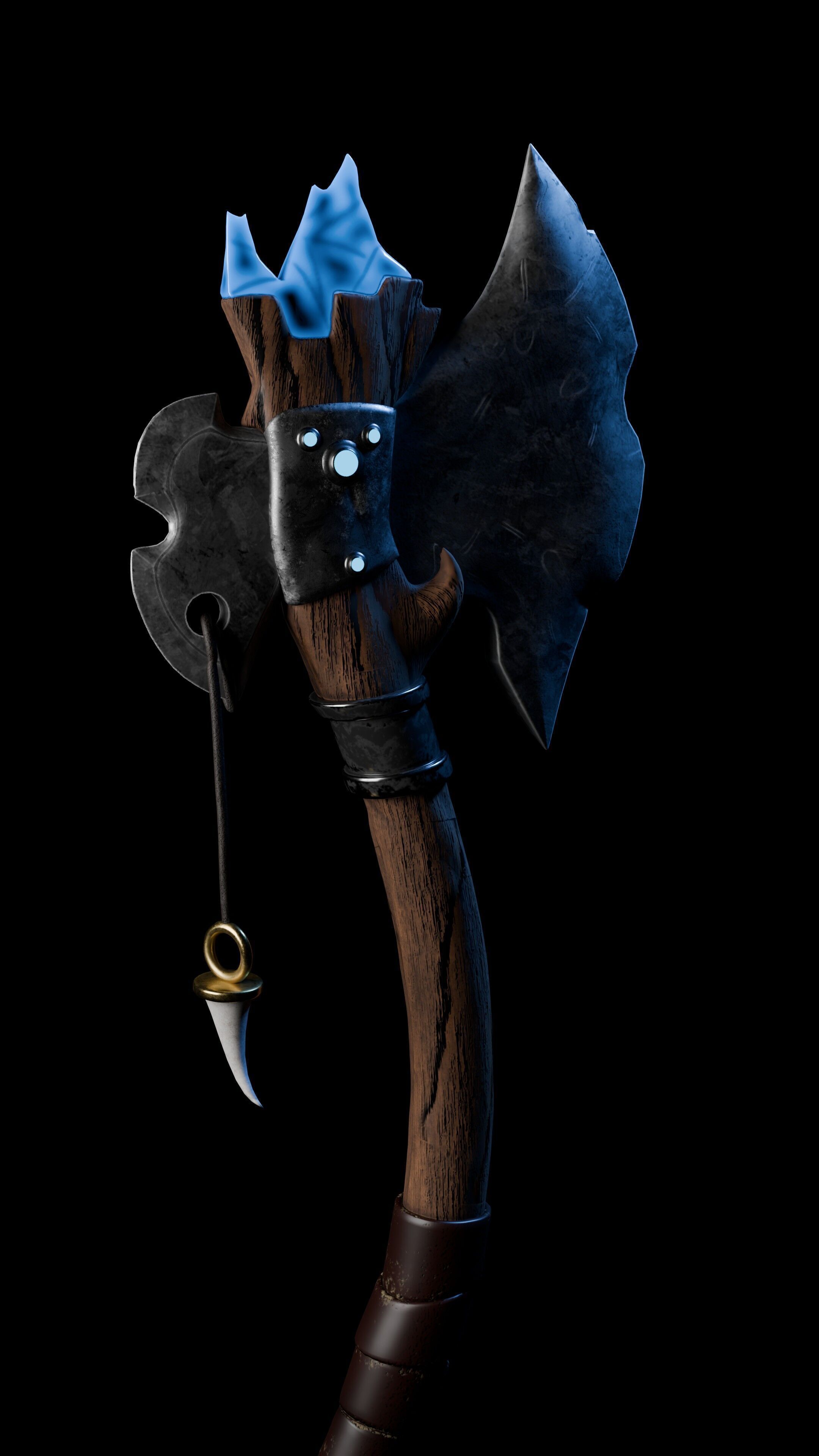 Fantasy semi-realistic AXE Blender 3D model_5