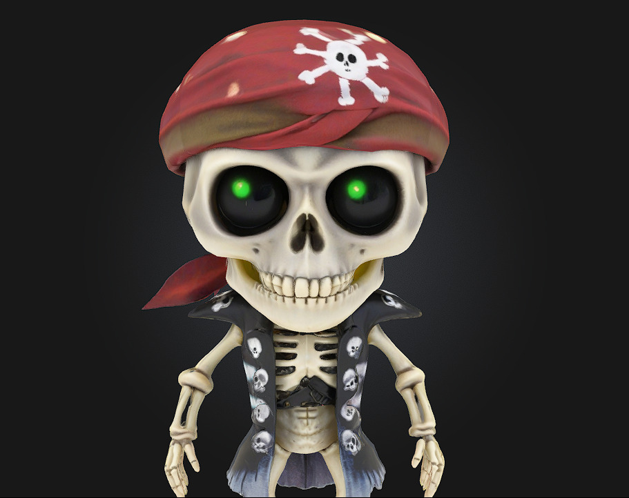 Chibi Pirate Skeleton 3D print model_4