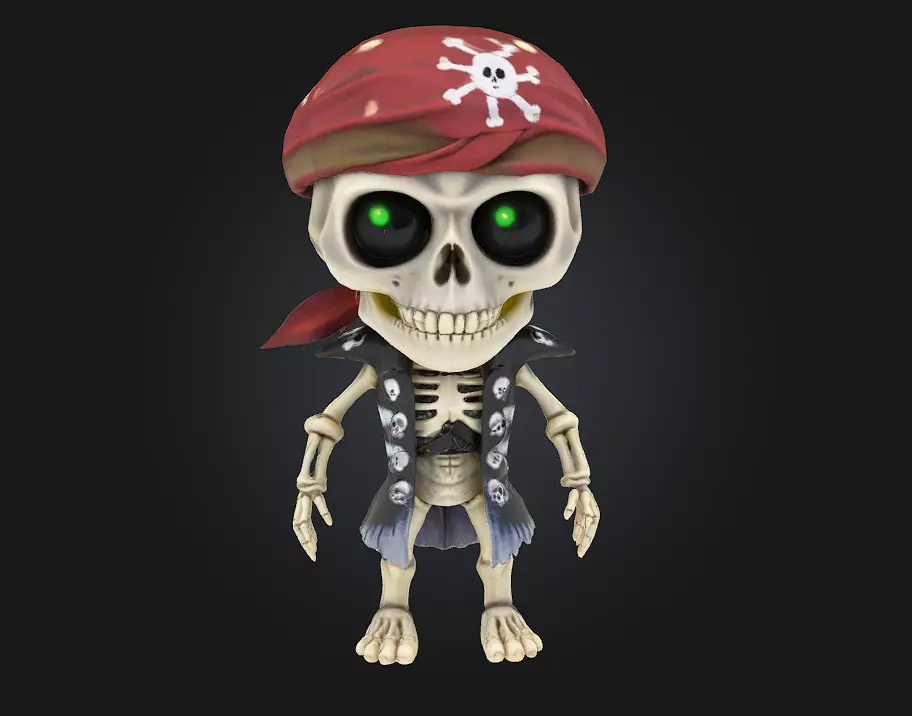 Chibi Pirate Skeleton 3D print model_0