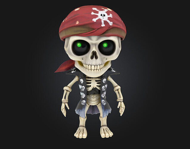 Chibi Pirate Skeleton 3D print model