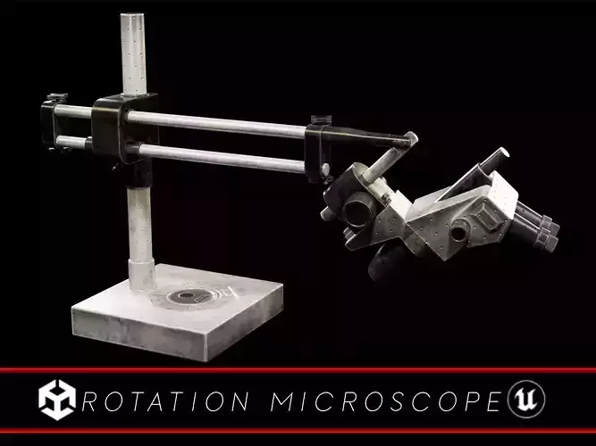 Sci-Fi Rotation Microscope Low-poly 3D model
