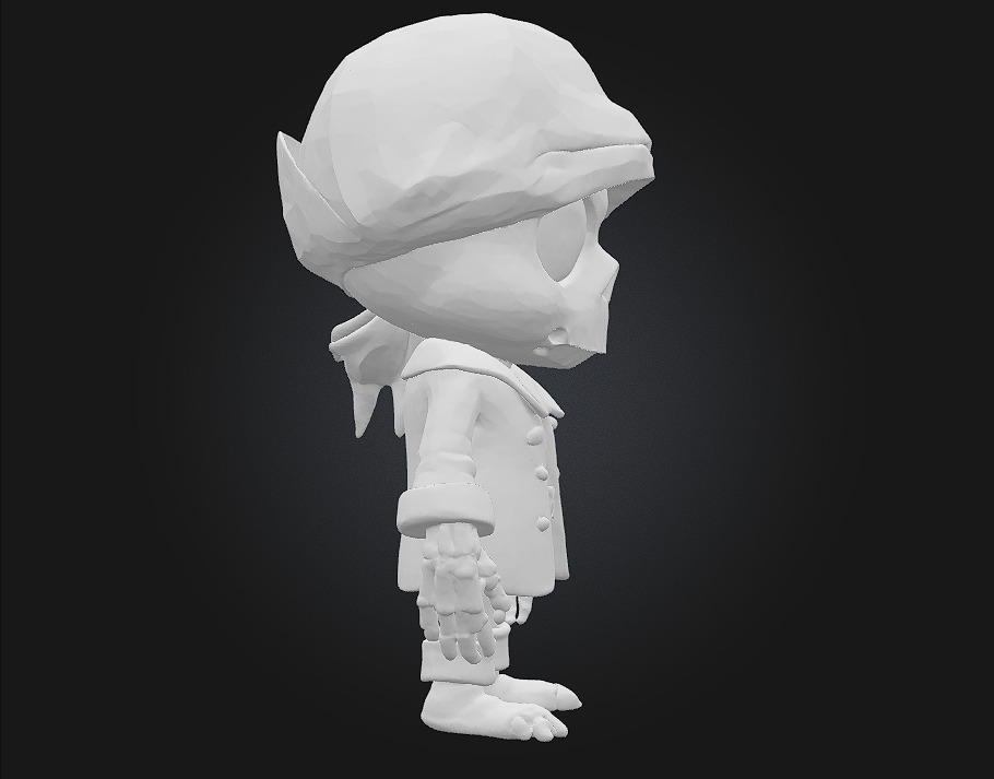 Short Cartoon Undead Buccaneer 3D print model_7
