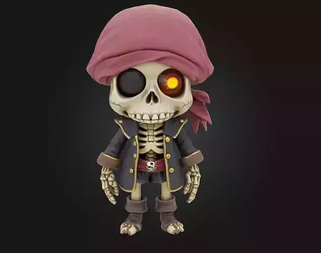  Short Cartoon Undead Buccaneer