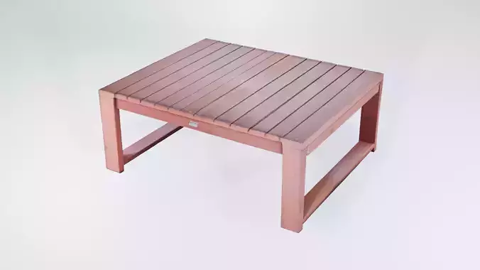 Low Poly Wooden Garden Table - Outdoor Asset