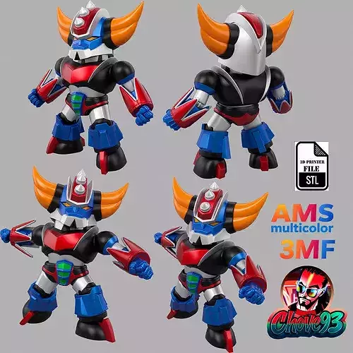 Chibi Goldorak-STL 3MF Multicolor File 3dprint