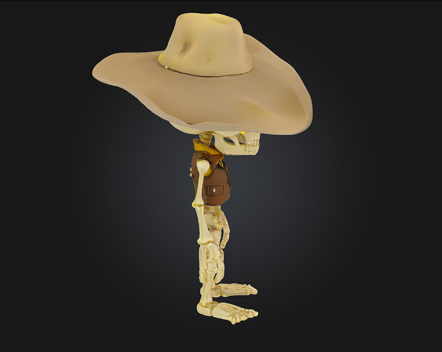 Chibi Cowboy Skeleton 3D print model_8