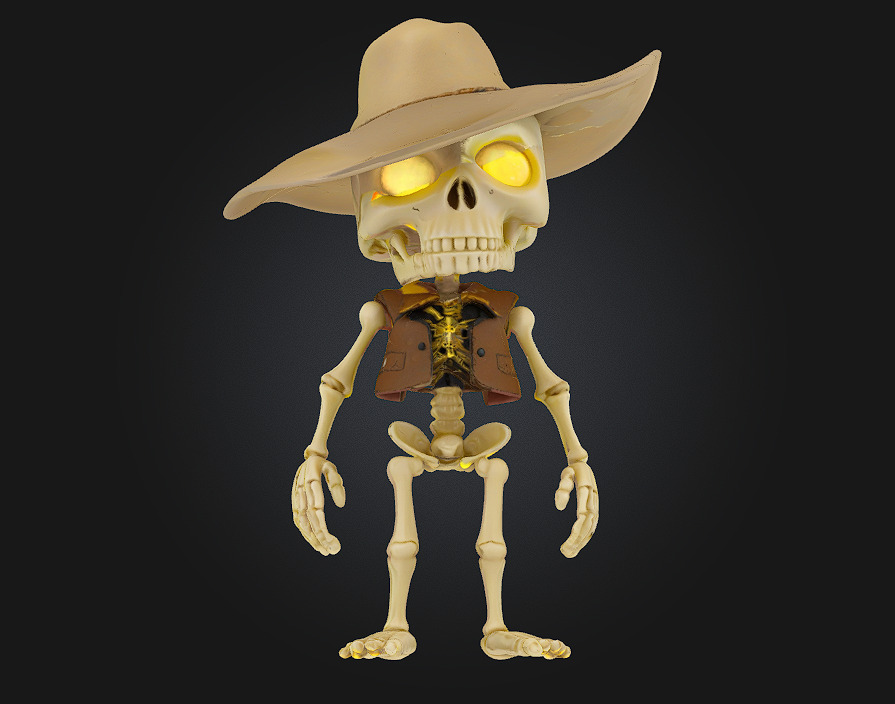 Chibi Cowboy Skeleton 3D print model_2