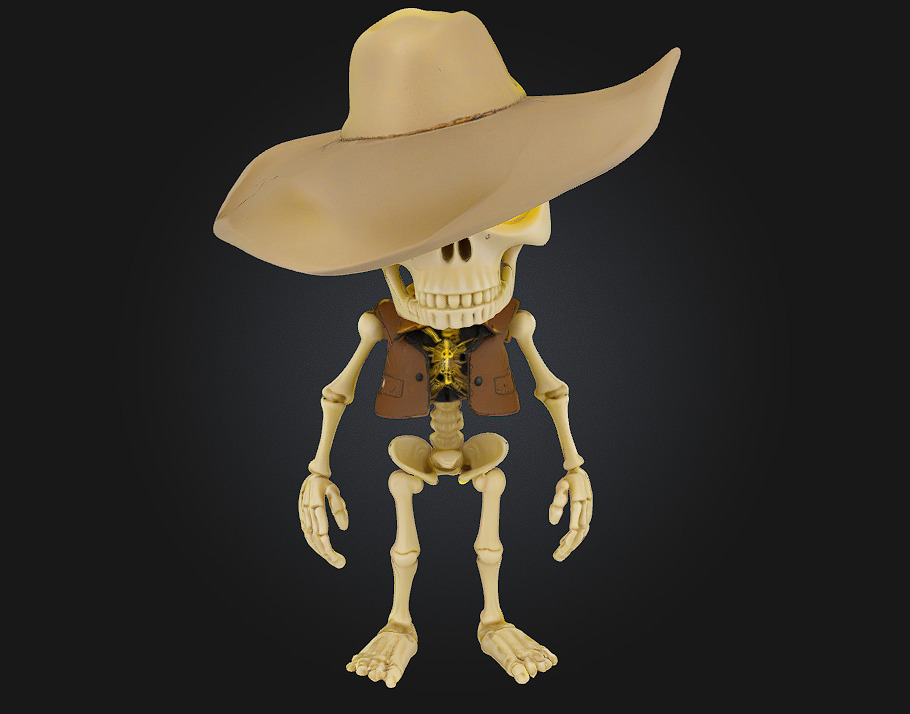 Chibi Cowboy Skeleton 3D print model_1