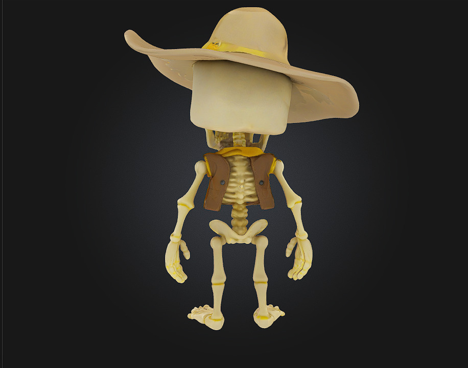 Chibi Cowboy Skeleton 3D print model_4